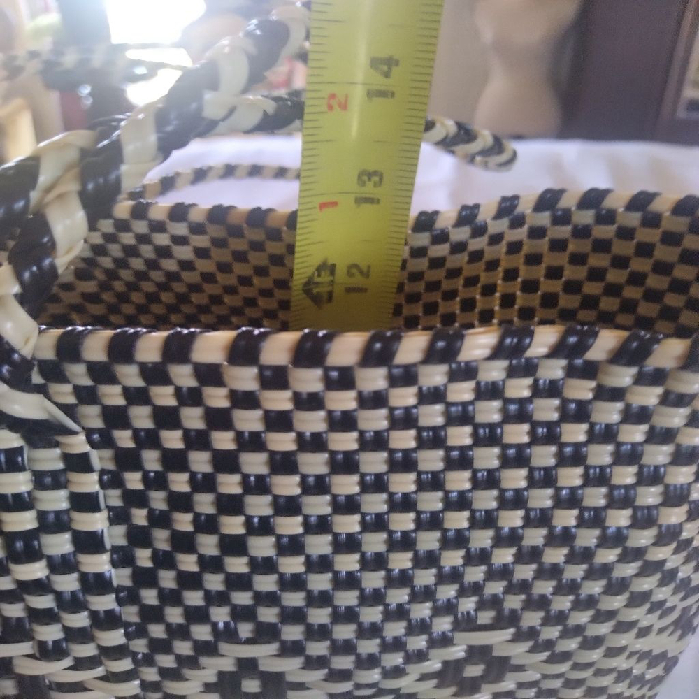 NWOT Women's Mackenzie-Childs Black & Beige Woven Tote Bag One Size - Picture 11 of 14